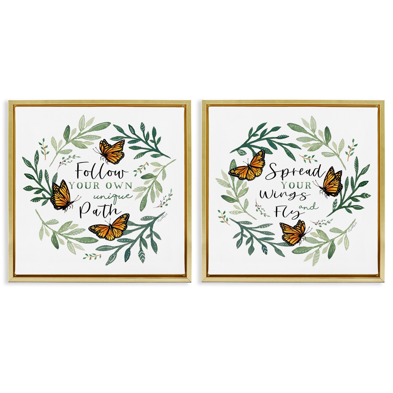 Stupell Industries Spread Your Wings and Follow Path 2pc Floating Frame Set, design by Elizabeth Tyndall